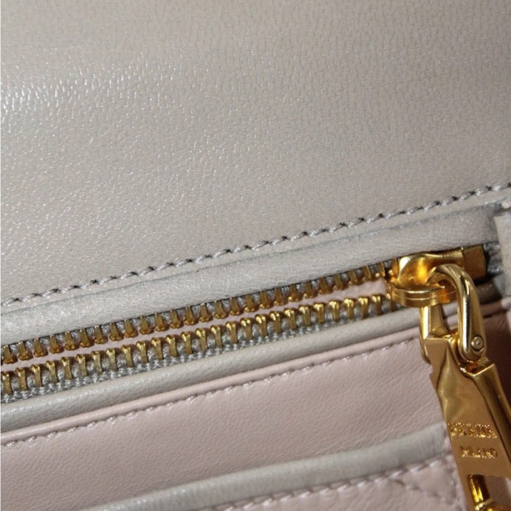 Prada Milano Cream Leather Tortoise Shell Strap Turnlock Flap Shoulder Bag - Picture 10 of 16
